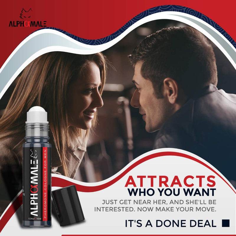 Alpha Male Pheromone Cologne for Men – Premium Pheromone Infused Oil Cologne – Men’s Cologne to Attract Women (0.34oz) AlphaMale