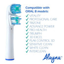 Replacement Brush Heads Compatible with OralB Braun- Best Double Clean, Pack of 4 Electric Toothbrush Replacement Heads- for Oral B Pro, 1000, 8000, 9000, Sonic, Adults, Kids, Vitality, Dual Plus! Alayna (TM)