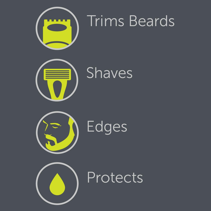 Schick Hydro Skin Comfort Beard Groomer, 4-in-1 Power Razor and Trimmer for Men, 1 Handle and 5 Refills Schick