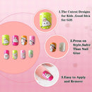 96 Pcs Kids False Nails Press on Nails for Kids Full Cover Short False Nails Children Nails Lovely Gift for Kids(Animal Theme) JANYUN