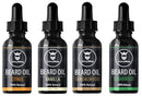 Scented Beard Oil Variety Pack of 4 - Natural Citrus, Vanilla, Sandalwood, & Cedarwood Sampler Scents for Men - Softens & Conditions with Organic Tea Tree, Argan, & Jojoba Oils - Striking Viking Striking Viking
