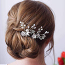 Asooll Bride Wedding Hair Pin Silver Flower Bridal Head Clip Rhinestone Crystal Headpiece for Women and Girls Asooll