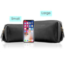 Small Vegan Leather Makeup Bag for Purse Travel Makeup Pouch Mini Cosmetic Bag for Women and Girls (Small, Black) Narwey