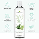 NEW 12oz Organic Aloe Vera Gel for Face, Skin, Hair & Sunburn Relief - by KinRose Care - From 100 Percent Pure Aloe Vera - Cold Pressed, Vegan, Unscented - Made in USA Seven Minerals