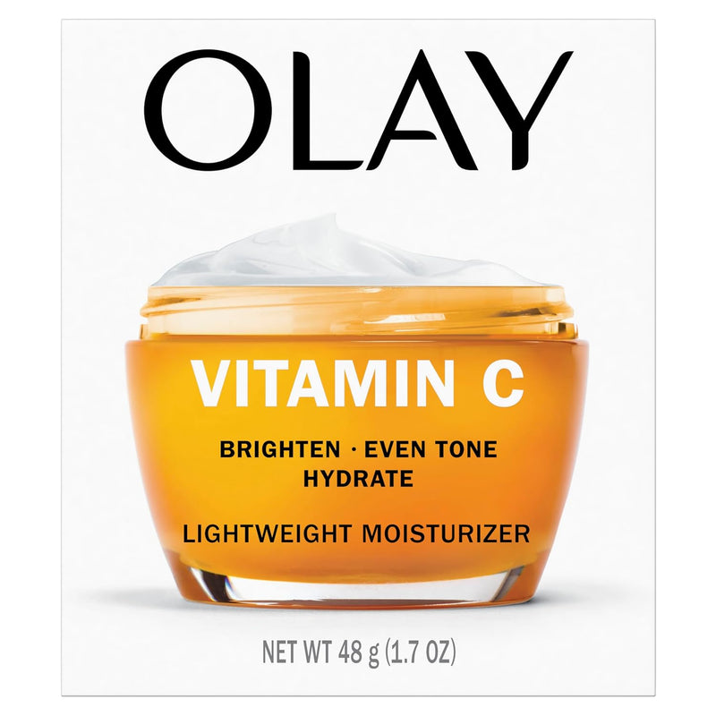 Olay Vitamin C Lightweight Face Moisturizer - Brighten - Even Tone - Hydrate - Lightweight Anti-Aging Cream for Dark Spots and Dry Skin, 1.7 oz - Infinity Warehouse