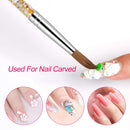 Morovan Acrylic Nail Brush for Acrylic Application - 1PCS Pure Kolinsky Sable Bristles Round Oval Pointed for Nail Art Extension Carving Manicure Pedicure With Special Liquid Glitter Handle Morovan Store