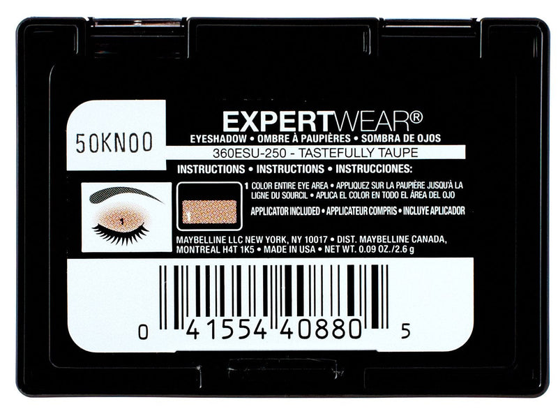 Maybelline New York Expert Wear Eyeshadow, Tastefully Taupe, Singles, 0.09 Ounce Maybelline New York