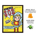FaceTory SOS Restoring Sheet Mask with Royal Jelly - Soft Sheet Mask, For Oily, Combo, Dry, and Acne-prone skin - Soothing, Calming, Moisturizing Face Mask (Pack of 10) FACETORY