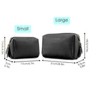 Small Vegan Leather Makeup Bag for Purse Travel Makeup Pouch Mini Cosmetic Bag for Women and Girls (Small, Black) Narwey