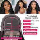 QTHAIR 14A Lace Closure Wigs (20 Inch) Brazilian Deep Wave Human Hair Wigs 4x4 Wigs for Black Women Pre Plucked with Baby Hair QTHAIR