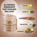 Brown Sugar Scrub, Organic Exfoliating Face & Body Scrub, Revitalizing Sugar Scrubs for Women, Gentle Exfoliating Formula with Shea Butter, Vitamin E and Arnica Extract, 10 oz White Naturals
