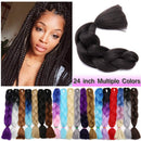 Benehair Jumbo Braiding Hair Black 24 inch Jumbo Braid Hair Extensions Jumbo Box Braids Crochet Hair Long for Women Kids DIY High Temperature Synthetic Fiber 1 Bundle Benehair