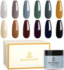 Beetles 12 Colors Dip Powder Nail Kit, Cozy in Cashmere Collection Dipping Powder Set Fall Winter Nail Dip Colors Green Brown Glitter Nail Dip kit beetles Gel Polish Store