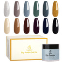 Beetles 12 Colors Dip Powder Nail Kit, Cozy in Cashmere Collection Dipping Powder Set Fall Winter Nail Dip Colors Green Brown Glitter Nail Dip kit beetles Gel Polish