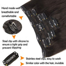 GOO GOO Human Hair Extensions Clip in Dark Brown 16 Inch 120g 7pcs Remy Clip in Hair Extensions Straight Real Natural Hair GOO GOO Store