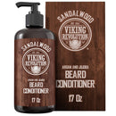 Beard Conditioner w/Argan & Jojoba Oils - Softens & Strengthens - Sandalwood Scent - Beard Conditioner w/Beard Oil (17oz Conditioner) Viking Revolution