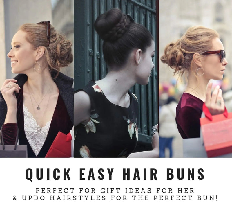 Styla Hair Black Magic Hair Bun Maker 4 Pack (2 Small, 2 Large) Foam Sponge Buns Shaper Accessories Strong Flexible Reusable Bun Twister for Updo’s, Ballet Buns, French Twist, Waves & more! Styla Hair