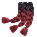 SEGO 24 Inch Ombre Jumbo Braiding Hair Jumbo Braid Hair Extensions African Long Jumbo Braids for Box Braids Crochet Hair High Temperature Synthetic Fiber 2 Tone Colored 1 Bundle Black/Dark Red SEGO