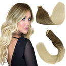 GOO GOO 20 Inch Human Hair Extensions Tape in Balayage Ash Brown to Platinum Blonde Hair Extensions 20pcs 50g Tape in Hair Extensions Natural Remy Human Hair Extensions GOO GOO Store