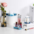 Locco Decor Acrylic Liquid 3D Floating Motion Round Qtip Cotton Ball Swab Holder Dispenser with Lid Shell Locco Decor