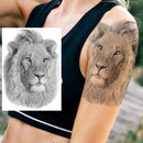 EGMBGM 6 Sheets Tribal Realistic Lion King Temporary Tattoo Stickers For Men Kids Cool Black Ink Tiger Drawing Waterproof Fake Tattoos For Women Body Art Real Large Tatoos Temporary Paper Set Animals EGM