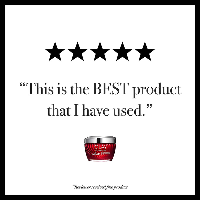 Olay Regenerist Whip Face Moisturizer with Sunscreen SPF 25, 1.7 oz + Whip Face Moisturizer Travel/Trial Size Gift Set Olay