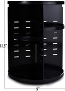 360 Rotating Makeup Organizer - Adjustable Shelf Height and Fully Rotatable. The Perfect Cosmetic Organizer for Bedroom Dresser or Vanity Countertop. (Black) Masirs