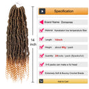 6 Packs Bomb Twist Crochet Hair 14 Inch Spring Twist Crochet Braids Pre-looped Mini Passion Twist Braiding Hair Senegalese Spring Twist Nubian Twist Kinky Curly Synthetic Hair Extensions (T27