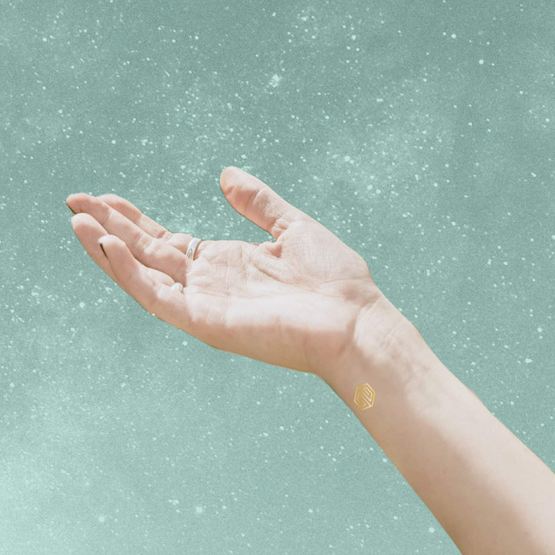 LumenKind, Mindful Marks (Gold) 31 Tiny Temp Tattoo Mindfulness Stickers - Wearable Reminders for your Intentions. Choose your Focus - Set your Intention - Renew your Commitment LUMENKIND