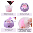 2 Pcs Silicone Wax Pot with 1 Pcs Wax Spatula, Wax Bowl for Hair Removal, Replacement Wax Warmer Pot for Wax Machine Kit, 500ml Wax Warmer for Hair Removal Delanie