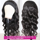 Headband Wigs for Black Women Body Wave Human Hair Wigs Glueless None Lace Front Wigs Brazilian Virgin Hair Machine Made Body Wave Headband Wig 150% Density prime Hair 28 inch Beafay Hair