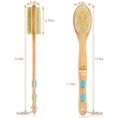 Back Brush Long Handle For Shower - Soft And Firm Double Sided Exfoliating Bath Body Scrub Brush for Men And Women - Use Back Showering Scrubber Wet For Washing/Scrubbing - Use Dry For Exfoliation GreenLeaf MAYDZ