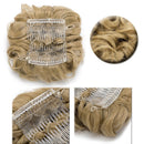 Combs Clip in Bun Claw Jaw on Updo Hairpiece Extensions Wavy Donut Chignons Wrap Around Scrunchy-ash blonde Benehair