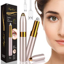 Rechargeable Eyebrow Razor, Painless Precise Facial Hair Removal Trimmer, Women's Electric Eyebrow Razor Remover with LED Light for Face Nose Lip (Gold) AngLink