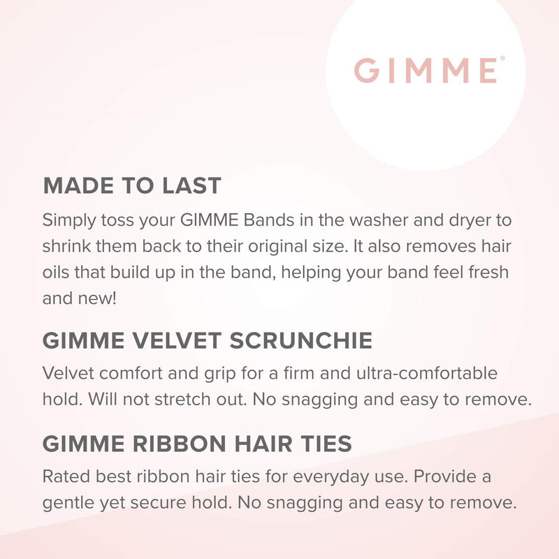 GIMME Bands Starter Kit | Gentle Microfiber Hair Ties | Includes Our Must-Have Hair Accessories Essential for Every Hair Type and Occasion | No Snagging, Dents, or Breakage | Black Onyx GIMME