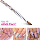 Beetles Acrylic Nail Brush Pure Kolinsky Hair Bristles Acrylic Nails Oval Crimped Shaped Nail Art Brush for Acrylic Powder and Poly Nail Extension Gel Manicure