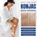 Roote Ritual Konjac Body Sponge – 100% Natural Exfoliating Shower Sponge for Sensitive Skin – Gently Deep Cleanses, Earth-Friendly Loofah, Biodegradable, Vegan – for Women, Men (Natural White) Infinity Warehouse