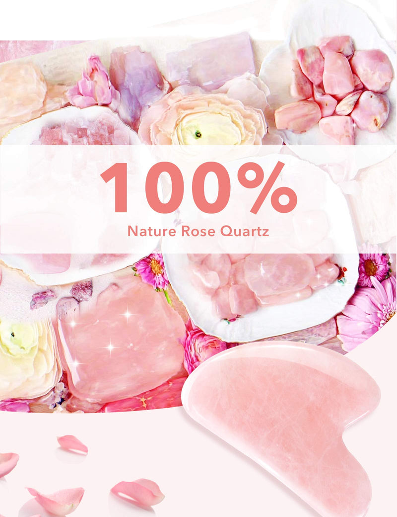 Gua Sha Jade Roller,Rose Quartz Face Roller Skin Care Tools,Beauty Facial Massager,Eye Roller For Puffy Eyes,Self Care Gifts For Women,HANABEE Skincare Sets & Kits (Rose) HANABEE