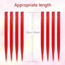 TOFAFA 22 inch Colored Hair Extensions straight Hairpiece,Multi-colors Party Highlights Clip in Synthetic Hair Extensions (10pcs Red) TOFAFA Store