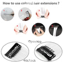 MEckily 22 inch Colored Hair Extensions Party Highlights, Straight Hairpiece Clip in Synthetic Hair Extensions for Kids Girls(10 Pcs White) MEckily
