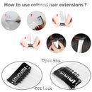 MEckily 22 inch Colored Hair Extensions Party Highlights, Straight Hairpiece Clip in Synthetic Hair Extensions for Kids Girls(10 Pcs White) MEckily