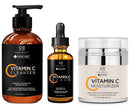 Radha Beauty Vitamin C Complete Facial Care Kit - 3-in-1 Anti-Aging Set with Cleanser, Serum, and Moisturizer for Wrinkles, Dark Spots, and Acne. Day & Night Brightening Skincare Gift Set Radha Beauty Store