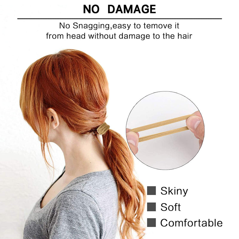 SYGY 100PCS Hair Ties for Women, Elastic Cotton Thick Seamless Hair Bands, No crease No damage for Thick Hair, Simple Ponytail Holders/Headband Scrunchies/Hair Accessories, 5 Colors SYGY