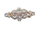 Faship Clear Rhinestone Crystal Floral Double Hearts Hair Barrette Clip Faship