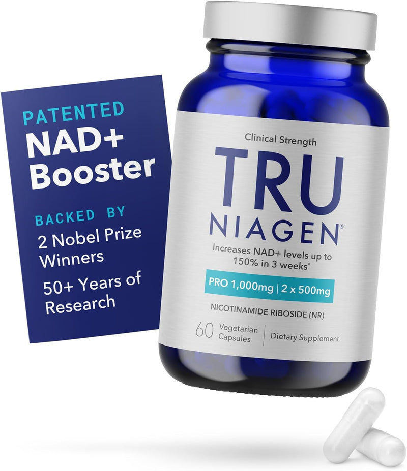 TRU NIAGEN PRO NAD+ Supplement for Anti Aging and Cell Regeneration, 2 x 500mg Patented Niagen, 30 Servings | Supports Cellular Energy | Nicotinamide Riboside (NR) Daily Supplements for Men and Women Infinity Warehouse