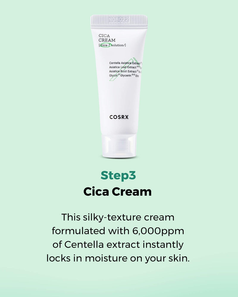 COSRX CICA-7 Relief Kit | TSA Approved Travel Size, Gift Set | Pure Fit CICA Trial | Toner, Serum, Cream | Centella Asiatica, Sensitive Skin, Soothing, Moisturizing COSRX