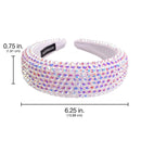 SP SOPHIA COLLECTION Women's Sparkling Crystal Padded Rhinestone Wide Bejeweled Hair Headband Party Hairband Hair Accessories in Iridescent SP Sophia Collection