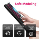 Prizm Hair Straightener Brush, Negative Ion Enhanced Hot Straightening Brush, 30s Fast Heating for Smooth, Frizz-Free and Shine hair, Anti Scald, Temp Lock, LCD Display, Portable for Home & Travel Prizm