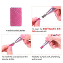MelodySusie 100 Pcs Nail Drill Bits Sanding Bands for Nail Drill 150 Medium Grit Nail File Sanding Bands for Acrylic Nails Gel Manicures and Pedicure MelodySusie
