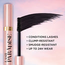 L'Oreal Paris Voluminous Makeup Lash Paradise Mascara, Voluptuous Volume, Intense Length, Feathery Soft Full Lashes, No Flaking, No Smudging, No Clumping, Black Brown, 0.25 Fl Oz (Pack of 1) L'Oreal Paris